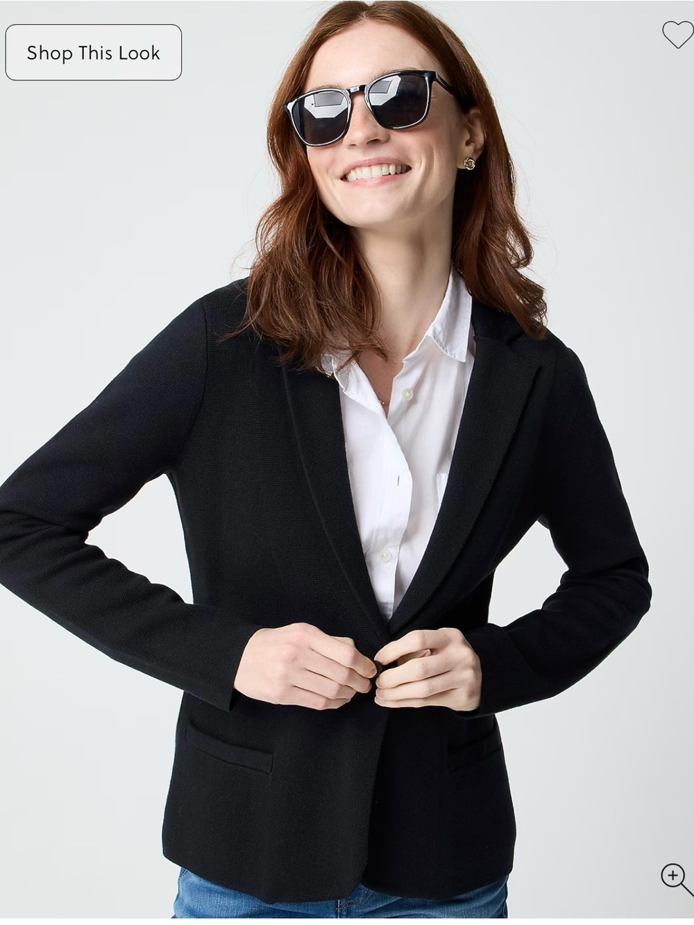 J. Crew Black Knit Single-Button Blazer